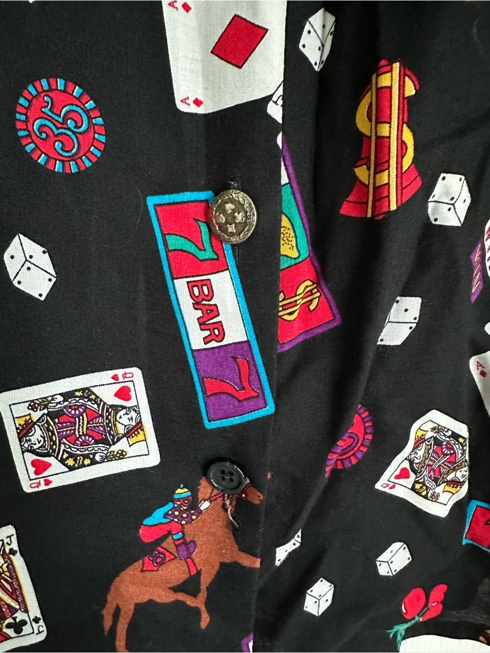 Xtrovert Las Vegas Camp Shirt size 16 Made in USA fancy buttons Vintage - Picture 3 of 6